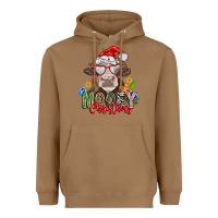 Toasted Coconut Mooey Christmas Heavyweight Hoodie - CowhideDigitalArt