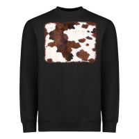 Black Brown Cowhide Background Heavyweight Sweatshirt - CowCowDesign