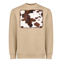 Mushroom Brown Cowhide Background Heavyweight Sweatshirt - CowCowDesign