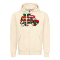 Sandshell christmas santa claus with retro van Zipper Hoodie - BundleAndBundleShop