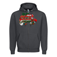 Smoke christmas santa claus with retro van Zipper Hoodie - BundleAndBundleShop