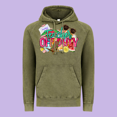 Teacher Off Duty Vintage Hoodie Designed By Nancycooperartshop