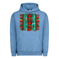 Serape Aztec Leopard And Turquoise Glitter With Gemstone Brushstroke Urban Hoodie | Teevron