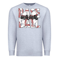 Heather Grey baseball mama Premium Sweatshirt - CowhideDigitalArt
