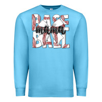 Ocean Blue baseball mama Premium Sweatshirt - CowhideDigitalArt