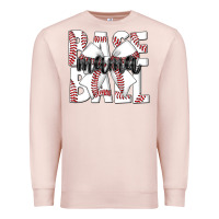 Pale Pink baseball mama Premium Sweatshirt - CowhideDigitalArt