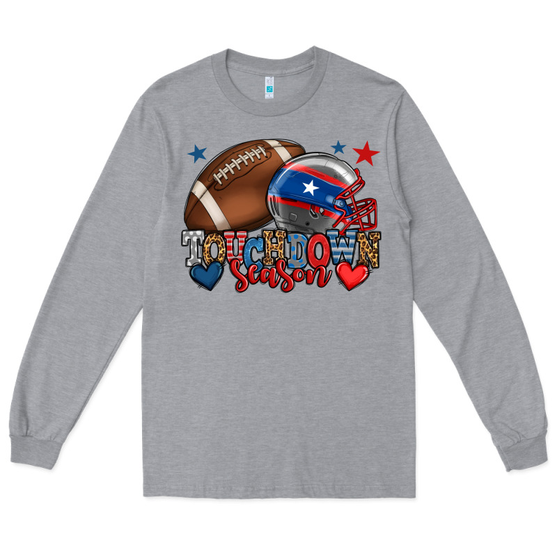 Touchdown Season American Football 4th Of July Long Sleeve Tee by HowdyJamesFarm | Teevron