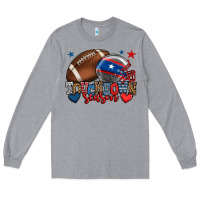 Heather Grey Touchdown season American football 4th of july Long Sleeve Tee - HowdyJamesFarm