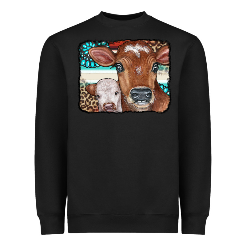 Cows Serape Leopard Gemstone Heavyweight Sweatshirt by CowCowDesign | Teevron