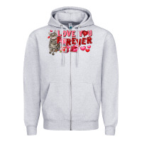 Heather Grey love you forever Zipper Hoodie - FaDigitalArtStudio
