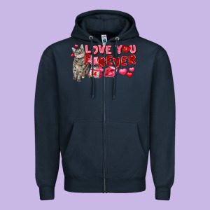 Love You Forever Zipper Hoodie Designed By Fadigitalartstudio