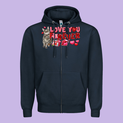 Love You Forever Zipper Hoodie Designed By Fadigitalartstudio