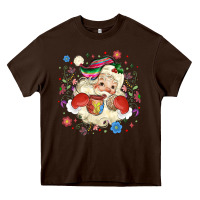 Chocolate Brown mexican christmas santa Heavy Core Tee - MaliasSmallBusiness