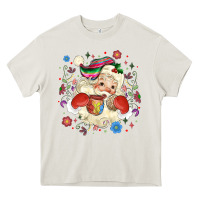 Cream mexican christmas santa Heavy Core Tee - MaliasSmallBusiness