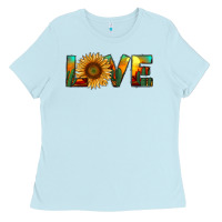 Baby Blue desert sunflower love Ladies Tee - RanaPortraitStore
