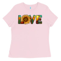 Bubblegum Pink desert sunflower love Ladies Tee - RanaPortraitStore
