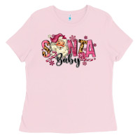 Bubblegum Pink Santa Baby Pink Christmas Ladies Tee - MaliasSmallBusiness