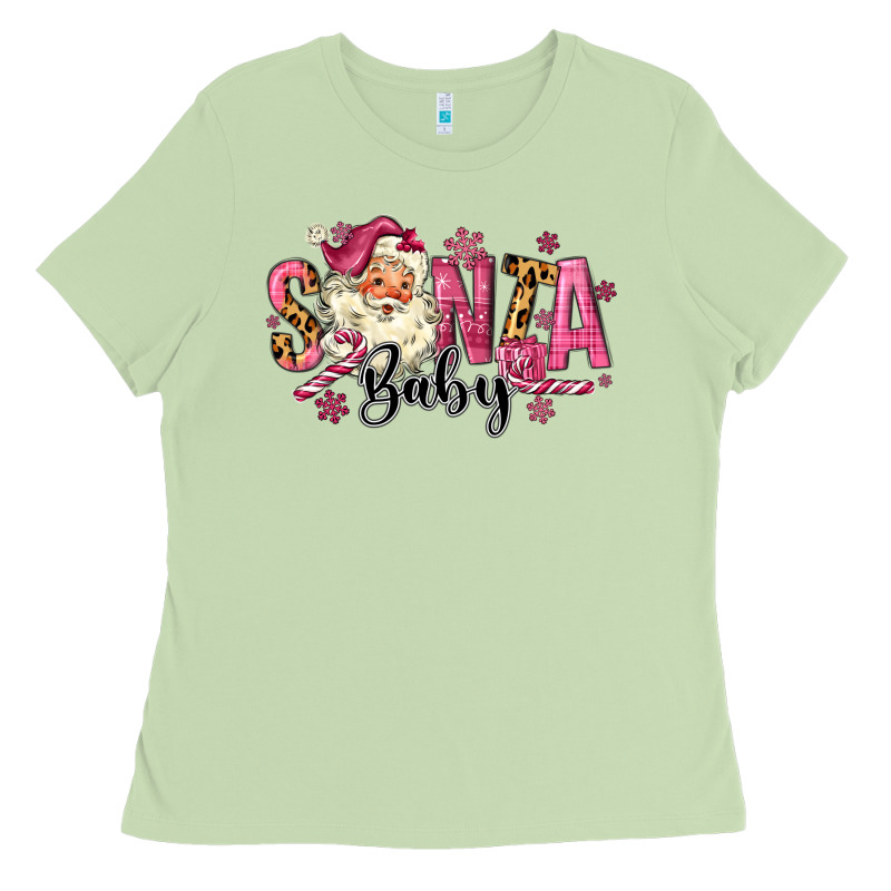 Santa Baby Pink Christmas Ladies Tee by MaliasSmallBusiness | Teevron