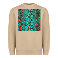 Mushroom Aztec Turquoise Pattern Heavyweight Sweatshirt - CowCowDesign