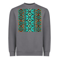 Storm Aztec Turquoise Pattern Heavyweight Sweatshirt - CowCowDesign