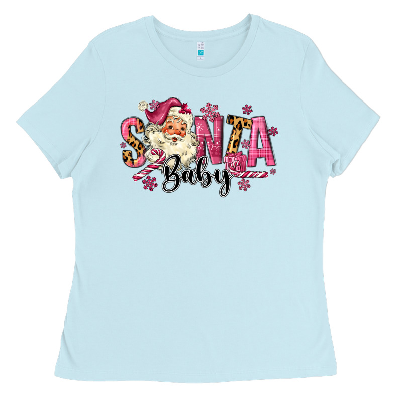 Santa Baby Pink Christmas Ladies Tee by MaliasSmallBusiness | Teevron