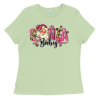 Matcha Santa Baby Pink Christmas Ladies Tee - MaliasSmallBusiness
