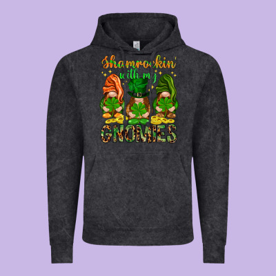 Shamrockin With My Gnomies Vintage Hoodie Designed By Nancycooperartshop