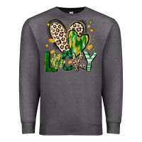 Charcoal Heather Lucky Saint Patricks Day Premium Sweatshirt - CowhideDigitalArt