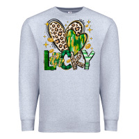 Heather Grey Lucky Saint Patricks Day Premium Sweatshirt - CowhideDigitalArt
