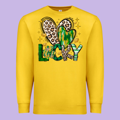 Lucky Saint Patricks Day Premium Sweatshirt Designed By Cowhidedigitalart