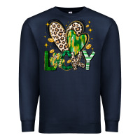 Navy Lucky Saint Patricks Day Premium Sweatshirt - CowhideDigitalArt
