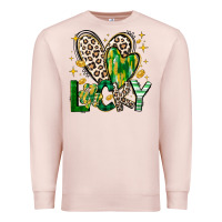Pale Pink Lucky Saint Patricks Day Premium Sweatshirt - CowhideDigitalArt