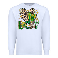 White Lucky Saint Patricks Day Premium Sweatshirt - CowhideDigitalArt