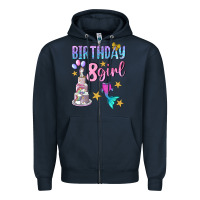 Navy birthday girl 8 Zipper Hoodie - BundleAndBundleShop