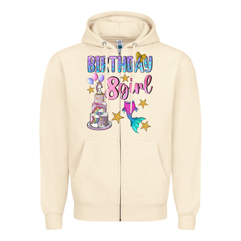 Birthday Girl 8 Zipper Hoodie by BundleAndBundleShop | Teevron