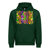 Forest Green mardi gras sunflower fleur de lis leopard cowhide brushstrokes Urban Hoodie - Artiststas