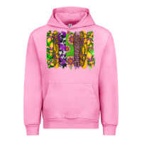 Fuchsia Pink mardi gras sunflower fleur de lis leopard cowhide brushstrokes Urban Hoodie - Artiststas