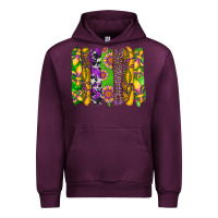 Mauve Wine mardi gras sunflower fleur de lis leopard cowhide brushstrokes Urban Hoodie - Artiststas