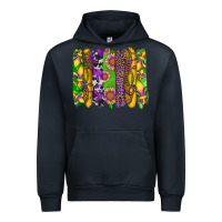 Navy mardi gras sunflower fleur de lis leopard cowhide brushstrokes Urban Hoodie - Artiststas
