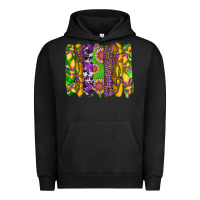 Pigment Black mardi gras sunflower fleur de lis leopard cowhide brushstrokes Urban Hoodie - Artiststas