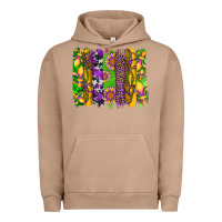 Pigment Burro mardi gras sunflower fleur de lis leopard cowhide brushstrokes Urban Hoodie - Artiststas