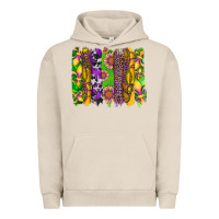 Pigment French Oak mardi gras sunflower fleur de lis leopard cowhide brushstrokes Urban Hoodie - Artiststas