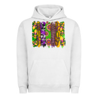 Pigment Lunar Rock mardi gras sunflower fleur de lis leopard cowhide brushstrokes Urban Hoodie - Artiststas