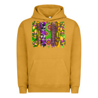 Pigment Peanut Butter mardi gras sunflower fleur de lis leopard cowhide brushstrokes Urban Hoodie - Artiststas