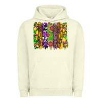 Pigment Pistachio mardi gras sunflower fleur de lis leopard cowhide brushstrokes Urban Hoodie - Artiststas