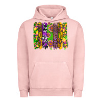 Pigment Salmon mardi gras sunflower fleur de lis leopard cowhide brushstrokes Urban Hoodie - Artiststas
