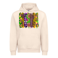Sandshell mardi gras sunflower fleur de lis leopard cowhide brushstrokes Urban Hoodie - Artiststas