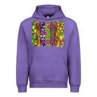 Tulip mardi gras sunflower fleur de lis leopard cowhide brushstrokes Urban Hoodie - Artiststas