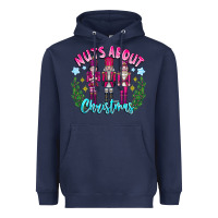 Navy Nuts About Christmas Heavyweight Hoodie - CowhideDigitalArt