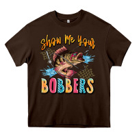 Chocolate Brown show me your bobbers Heavy Core Tee - JahusDesignShop